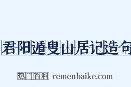 君阳遁叟山居记造句是什么意思的图片